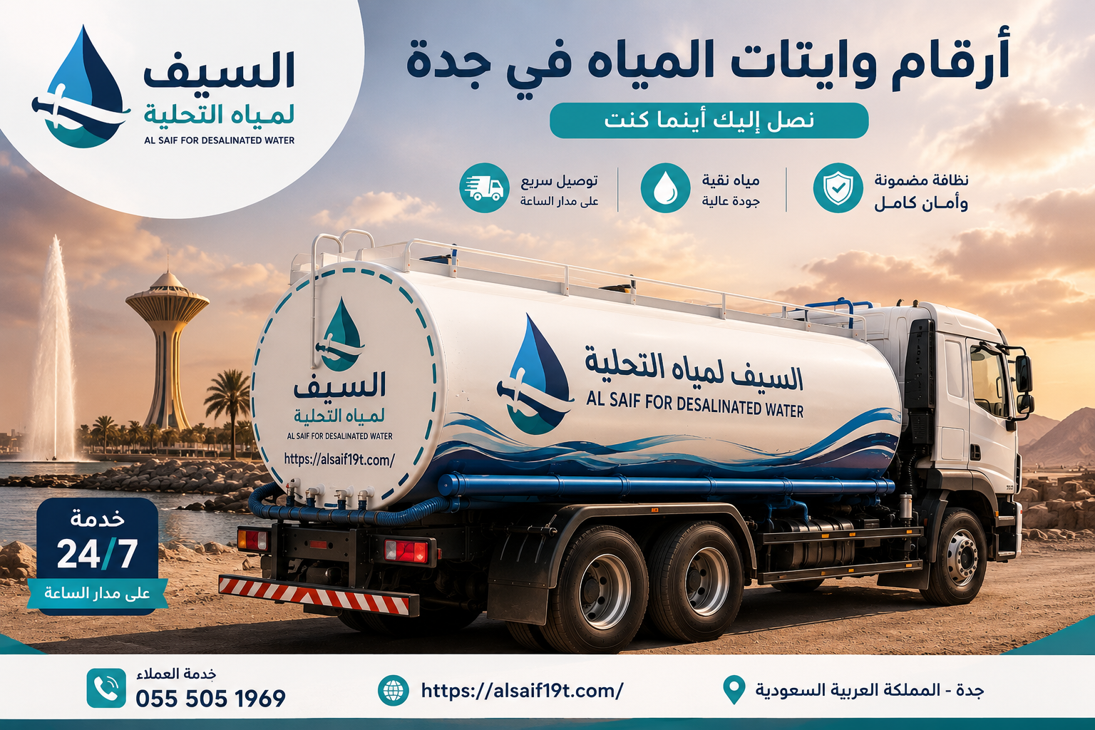 أرقام وايتات المياه في جدة